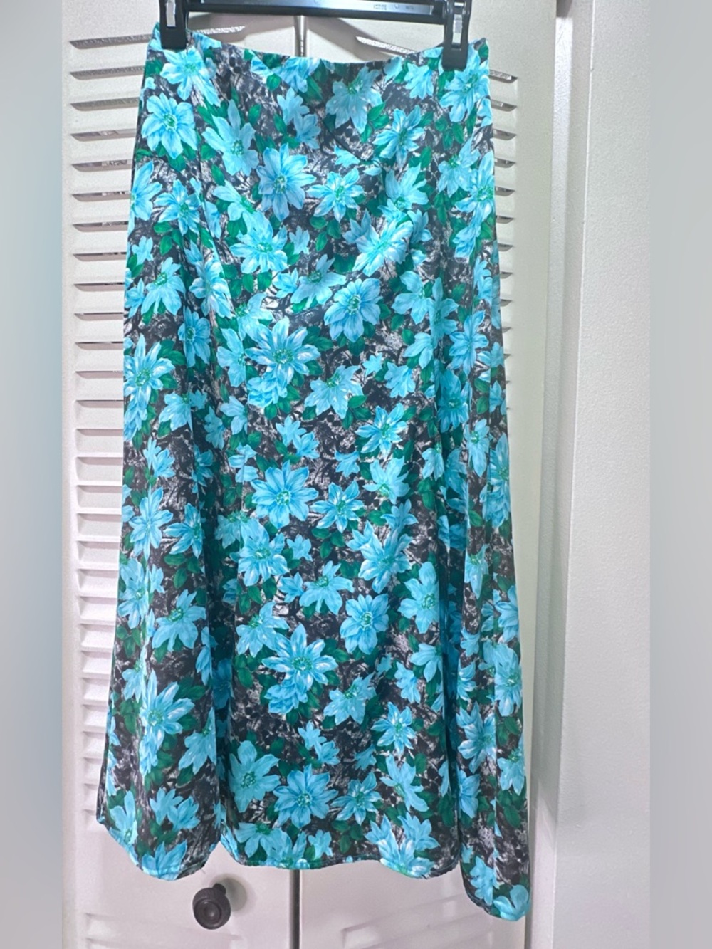 Zara Teal Floral Maxi Skirt